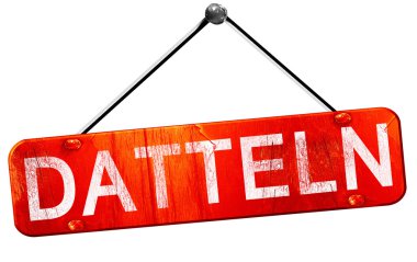 Datteln, 3d render, işareti asılı kırmızı