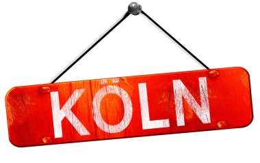 Köln, 3d render, işareti asılı kırmızı