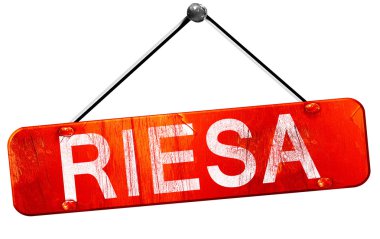 Riesa, 3d render, işareti asılı kırmızı