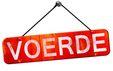 Voerde, 3d render, işareti asılı kırmızı