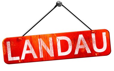 Landau, 3d render, işareti asılı kırmızı