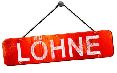 Lohne, 3d render, işareti asılı kırmızı