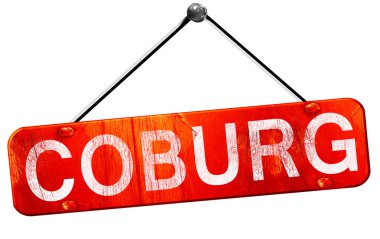Coburg, 3d render, işareti asılı kırmızı