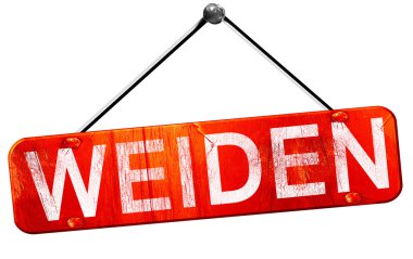 Weiden, 3d render, işareti asılı kırmızı