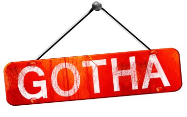Gotha, 3d render, işareti asılı kırmızı