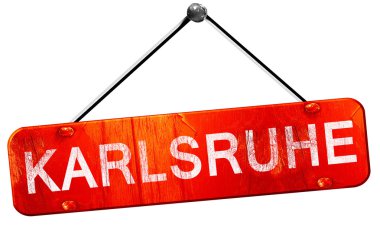 Karlsruhe, 3d render, işareti asılı kırmızı
