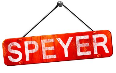 Speyer, 3d render, işareti asılı kırmızı