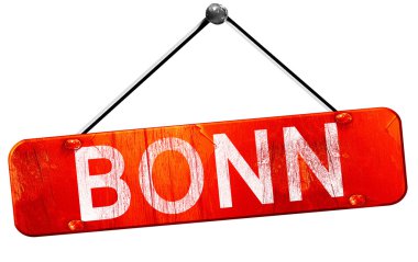 Bonn, 3d render, işareti asılı kırmızı