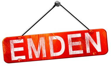 Emden, 3d render, işareti asılı kırmızı