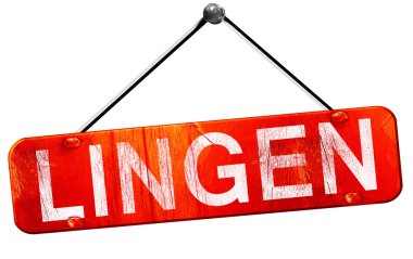 Lingen, 3d render, işareti asılı kırmızı