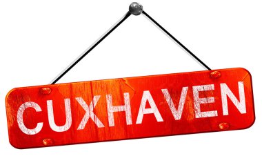 Cuxhaven, 3d render, işareti asılı kırmızı