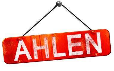 Ahlen, 3d render, işareti asılı kırmızı