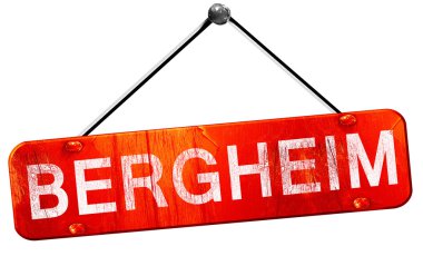 Bergheim, 3d render, işareti asılı kırmızı