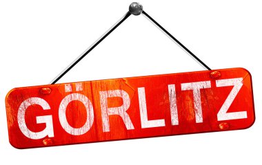 Gorlitz, 3d render, işareti asılı kırmızı