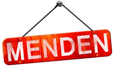 Menden, 3d render, işareti asılı kırmızı