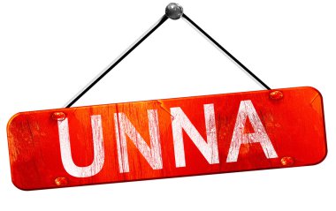 Unna, 3d render, işareti asılı kırmızı