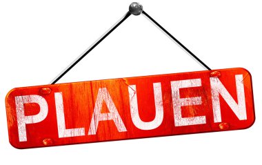 Plauen, 3d render, işareti asılı kırmızı