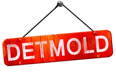 Detmold, 3d render, işareti asılı kırmızı