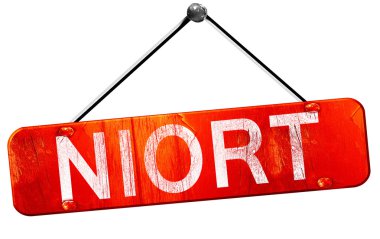 Niort, 3d render, işareti asılı kırmızı