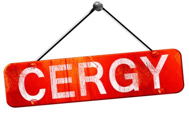 Cergy, 3d render, işareti asılı kırmızı