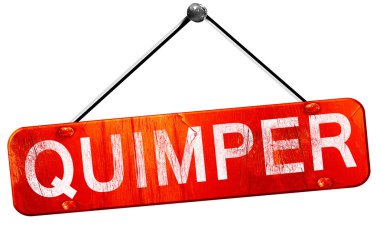 Quimper, 3d render, işareti asılı kırmızı