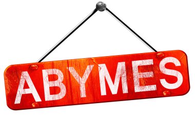 Abymes, 3d render, işareti asılı kırmızı