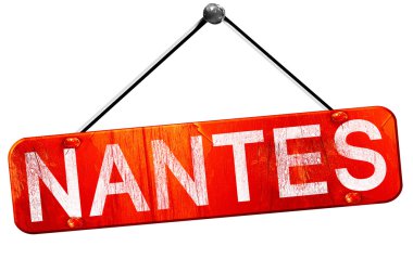 Nantes, 3d render, işareti asılı kırmızı