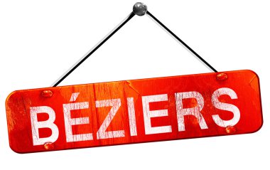 Beziers, 3d render, işareti asılı kırmızı