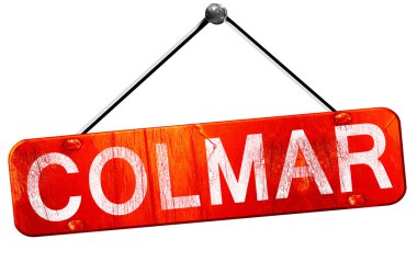 Colmar, 3d render, işareti asılı kırmızı