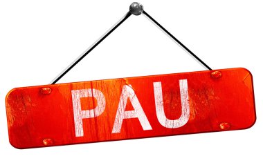 Pau, 3d render, işareti asılı kırmızı