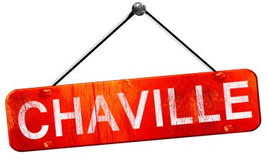 Chaville, 3d render, işareti asılı kırmızı