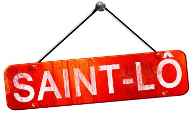 Saint, 3d render, işareti asılı kırmızı