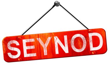 Seynod, 3d render, işareti asılı kırmızı