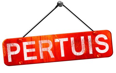 Pertuis, 3d render, işareti asılı kırmızı