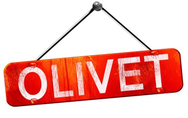 Olivet, 3d render, işareti asılı kırmızı