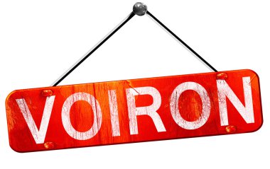 Voiron, 3d render, işareti asılı kırmızı