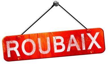 Roubaix, 3d render, işareti asılı kırmızı