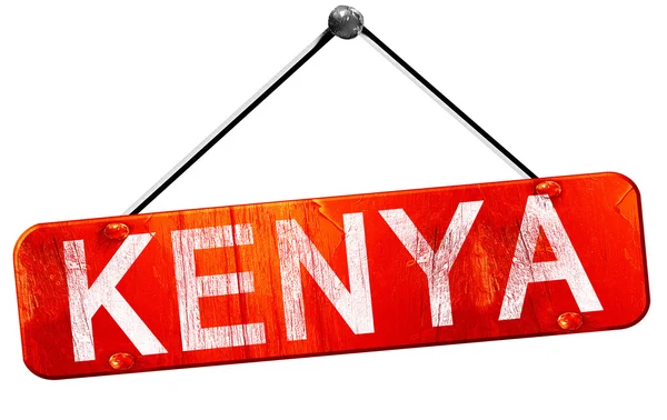 Kenya, 3D rendering, a red hanging sign — Stock Photo, Image