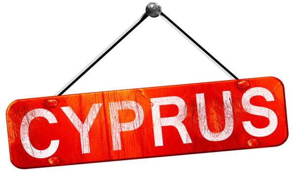 Κύπρος, 3d rendering, ένα κόκκινο ή κρεμαστές ταμπέλες — Φωτογραφία Αρχείου