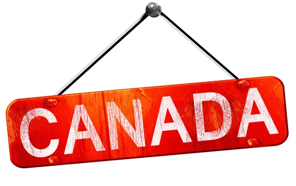 Kanada, 3d-rendering, en röd hängande tecken — Stockfoto