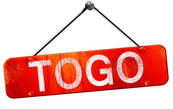Togo, 3d vykreslování, červený visí znamení — Stock fotografie