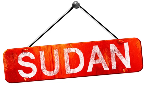 Sudan, 3d render, işareti asılı kırmızı