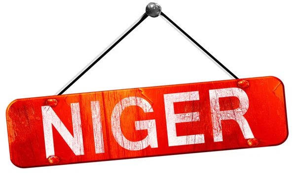 Nijer, 3d render, işareti asılı kırmızı