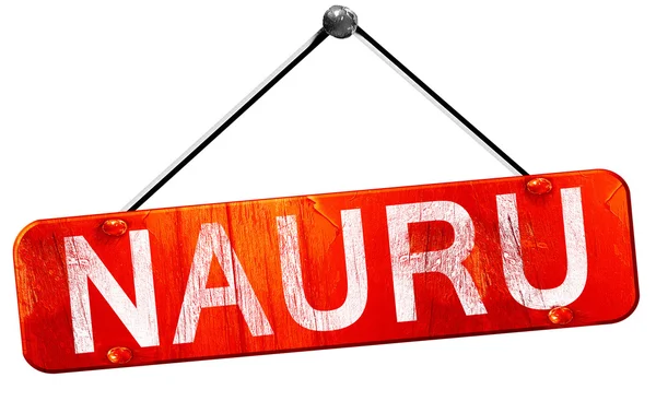 Nauru, representación 3D, un signo colgante rojo — Foto de Stock