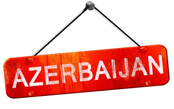Azerbaycan, 3d render, işareti asılı kırmızı