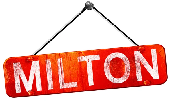 Milton, 3d render, işareti asılı kırmızı