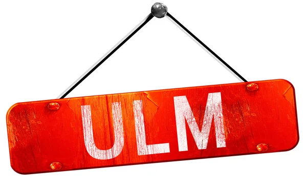 Ulm, renderowania 3d, czerwony wisi znak — Zdjęcie stockowe