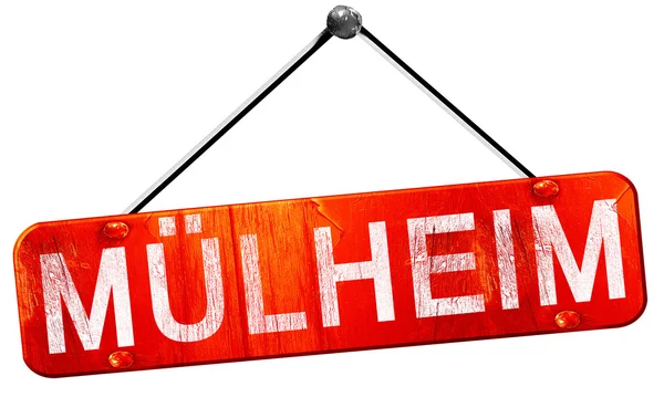 Mulheim, 3d render, işareti asılı kırmızı
