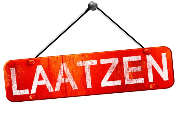 Bir Laatzen, 3d render, işareti asılı kırmızı