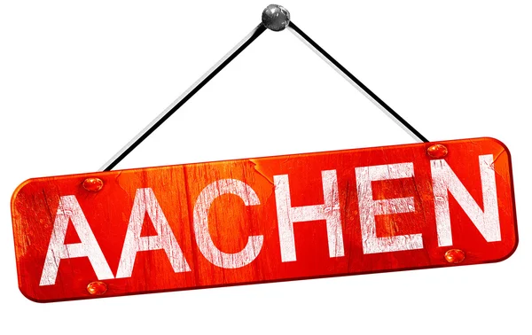 Aachen, 3d render, işareti asılı kırmızı